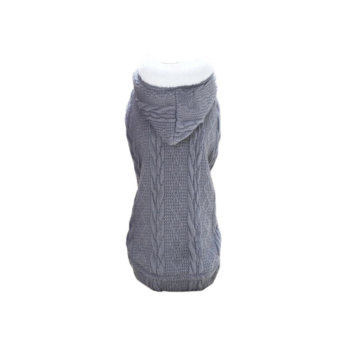 Sweat à capuche gris pour chien, taille L