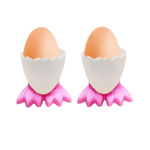 2Pcs Chicken Feet Egg Cups for Soft Boiled Eggs – Cute Easter Decor, Plastic Single Egg Holder, Compatible with Standard Egg Sizes