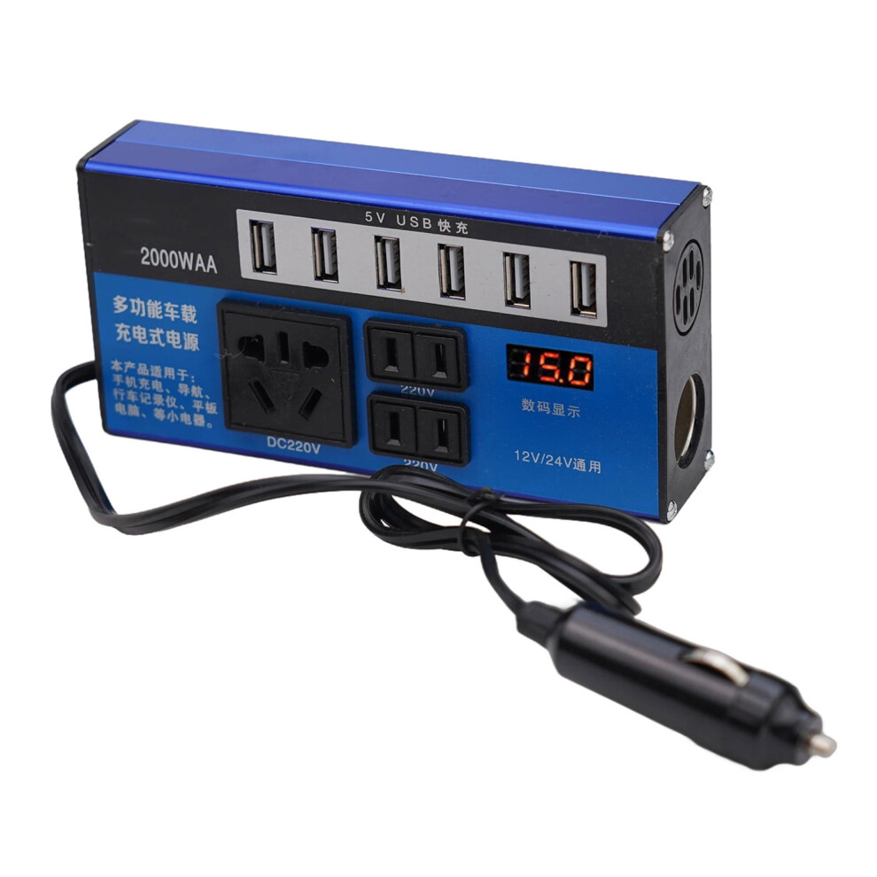 Efficient 1500W Power Inverter Converter For Vehicles, Dc12v/24V To Ac110v/220V, With Intelligent Charging Capabilities 9071309089967