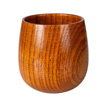 Tasse à thé/café Big Belly en bois massif de 300 ml, anti-brûlure