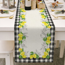 Lemon Table Runner Farmhouse Style 13 x 36 inch