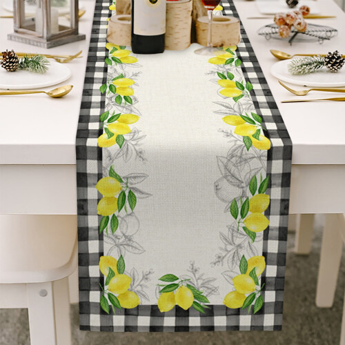 Lemon Table Runner Farmhouse Style 13 x 36 inch