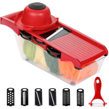 Mandoline snijmachine 6-in-1 met roestvrijstalen messen en