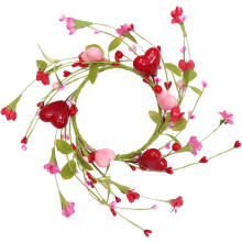 Anelli portacandele di San Valentino con fiori rossi e rosa (2 pezzi)