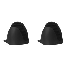 Mănuși de cuptor din silicon rezistente la căldură, 2 bucăți, negre