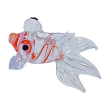 Decorazione in miniatura di pesce colorato in vetro, 1 pezzo