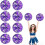 8 metallic cheer pompons van 30 cm met ringvorm 1