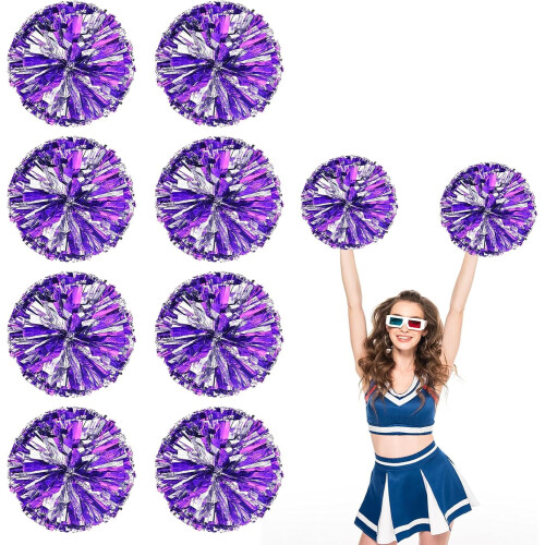 8 metallic cheer pompons van 30 cm met ringvorm