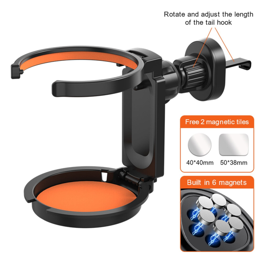 Car Vent Cup Holder, Abs Durable Drink Holder, 2-In-1 Phone Mount For All Car Models Ï¼Saffronï¼ 9083649368008