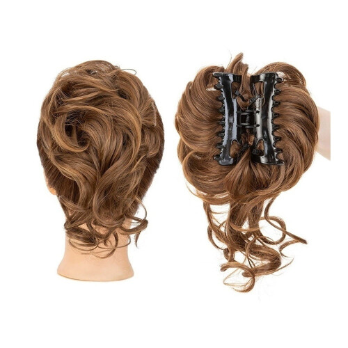 Chignon sintetico riccio e ondulato con ciocche