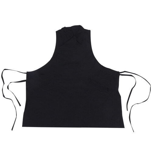 Grembiule da barbiere nero senza maniche con bretelle, 1 pezzo