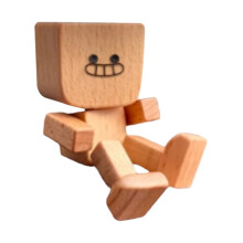 Shaking Feet Wooden Dashboard Decor – Movable Joint Auto Interior Accessory Compatible with Trucks, Vans, Cars