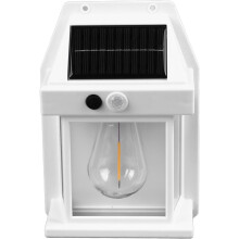 aqxreight Outdoor Solar Tungsten Wall Light 1800mAh Water Proof Motion Sensing Exterior Wall Mount Lighting for Yard Wall Decor Patio Garden (White)