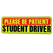 Aimant conducteur « Avertissement de sécurité : Veuillez patienter » Aimant conducteur étudiant Autocollant réfléchissant réutilisable