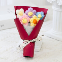 Bouquet de fleurs au crochet pour la Saint-Valentin – Cadeau de remerciement pour les enseignants, rouge, 16,8 cm, 1 pièce, compatible avec la