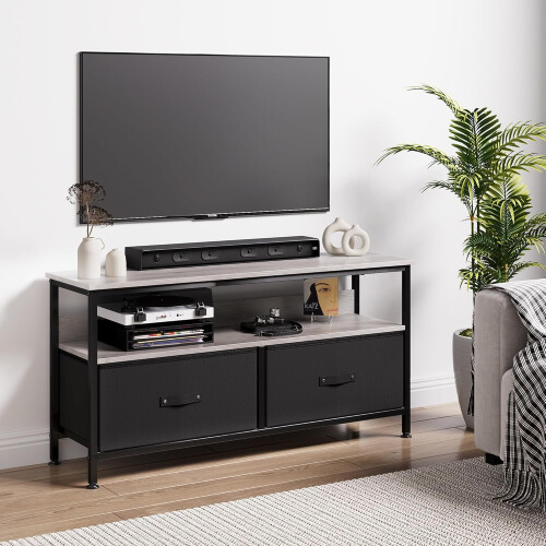 Suporte para TV de 50 polegadas com 2 gavetas para sala de estar moderna