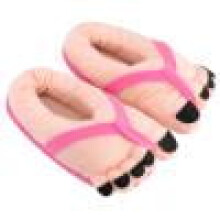 Grappige pantoffels met grote teen, cartoonprint, pluizig, antislip, voor mannen en vrouwen, sportartikelen (roze rood)