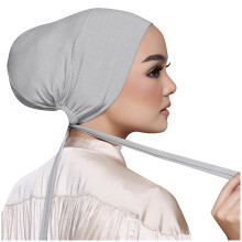 Helppokäyttöinen joustava hijab naisille pehmeä hengittävä päivittäinen päähine harmaa
