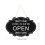 Décor Porte Bois Suspendu Ouvert Fermé Double-Face Noir 2
