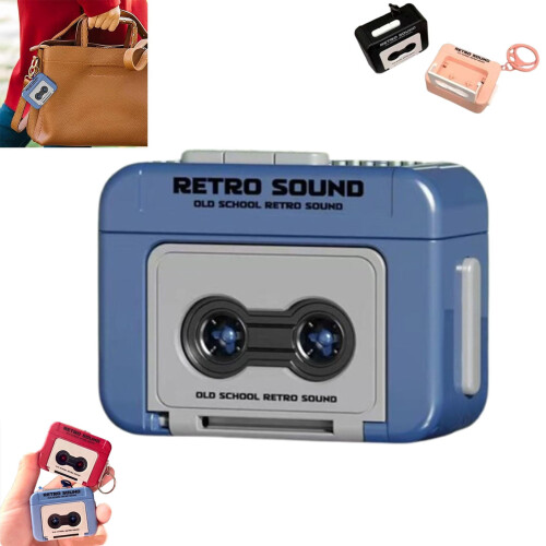 Porte-clés mini lecteur de cassettes – Microcassette rétro