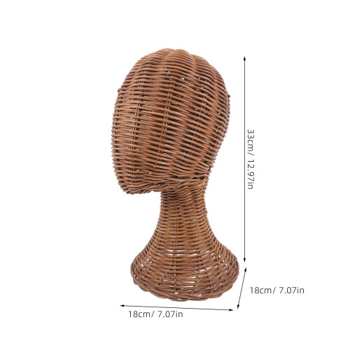 Porte-chapeaux de table en rotin marron clair 1