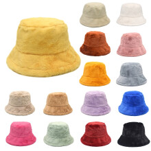 Lila Fell-Bucket-Hat für Damen, Thermofleece, winddicht