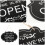 Décor Porte Bois Suspendu Ouvert Fermé Double-Face Noir 5