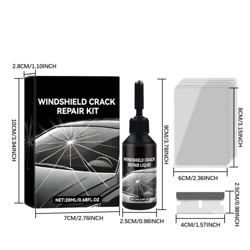 Windshield Crack Repair Kit with Glass Repair Liquid for 2