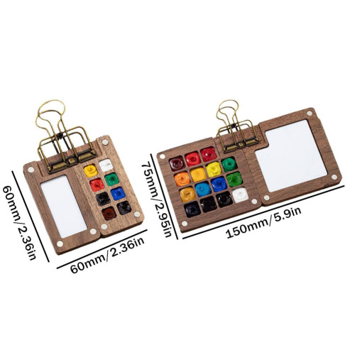 Mini-Aquarellblock mit Holzpalette (1 Set) 1