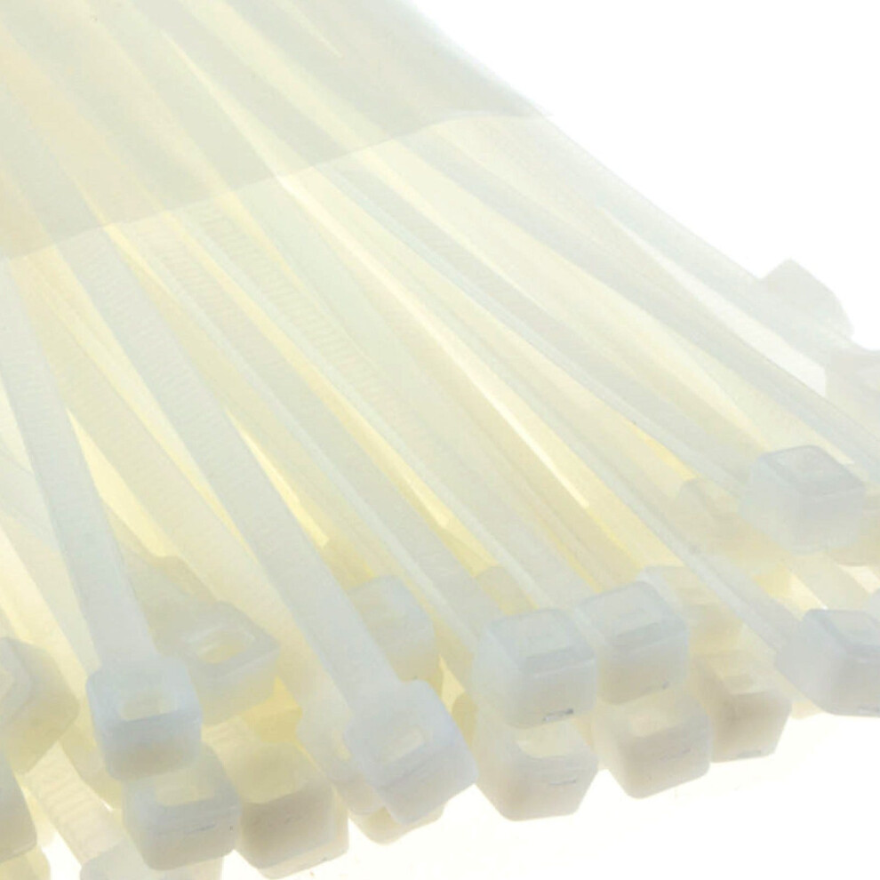 Entie Natural Cable Ties 3.6Mm X 250Mm Nylon 66 Ul Approved [50 Pack] White 5054338109152