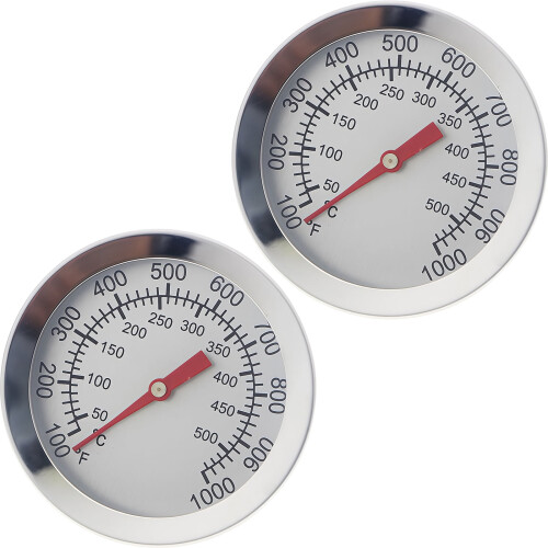 Bimetallisk grilltermometer i rustfritt stål, 1-pakning 1