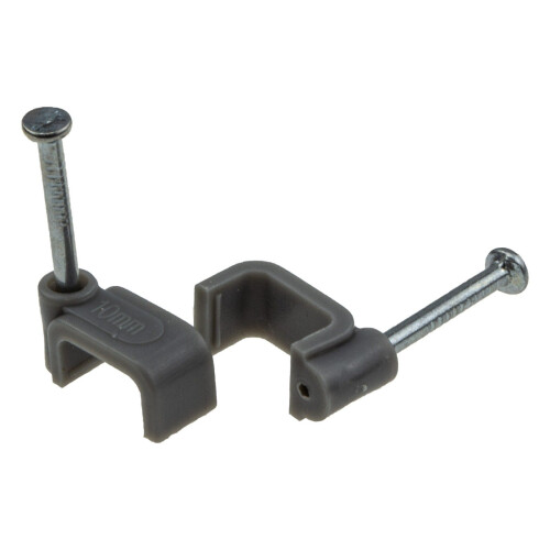 FLAT Grey 10mm Cable Clips for 2.5mm2 Twin & Earth Cables Contractor [1000 Pack] 2