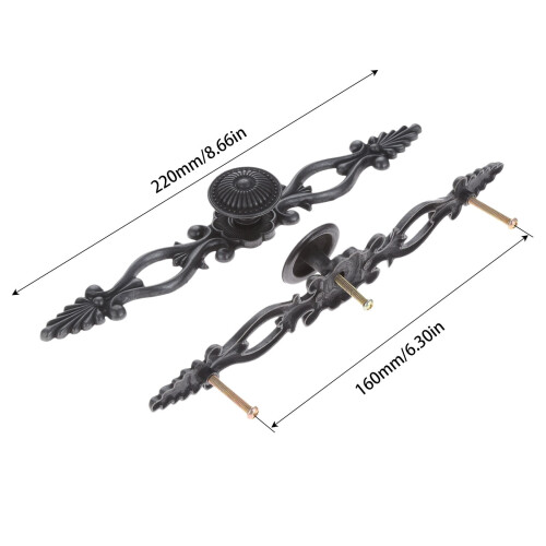 Zinc Alloy Vintage Cabinet Handle Black 1 Pack 1
