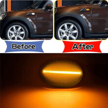 1 Par de Luces Indicadoras de Guardabarros 63132751503/63132751504 para R55 R56 R57 R58 R59 07-13 Panel Embellecedor de Señal de Marcador Lateral