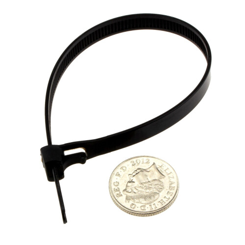 Releasable Cable Ties 7.6mm x 250mm Reusable Black [100 Pack] 2