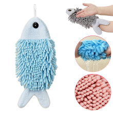 Serviettes pour les mains en microfibre en forme de poisson, absorbantes, lot de 2