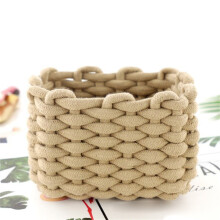 Petit panier de rangement tressé en corde de coton, organisateur d'étagère décoratif pour salon, chambre d'enfant, chambre à coucher – 1