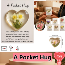 Carte de poche « Câlin » avec cœur et mini fleur – Cadeau sentimental à faire soi-même pour soulager l’anxiété et apporter un soutien
