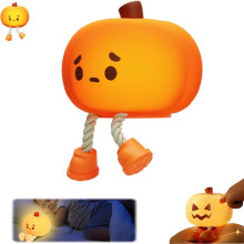 Roztomilé tekvicové LED nočné svetlo, Halloweenska tekvicová nočná lampa, Roztomilá silikónová tekvicová nočná lampa (Halloween-2 ks)