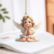 Décoration murale ange Cupidon en acrylique à suspendre à la fenêtre (1 pièce)