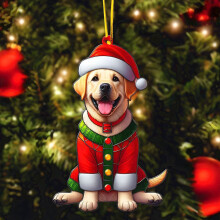 Décorations de Noël suspendues en forme de chien, ornements de sapin 2D en forme de chien, cadeau à suspendre pour les amoureux des animaux