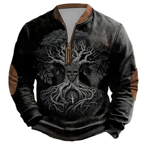 Age Norse Mythology Midweight Pullover Sweater For With Half Zip Neck Design 2