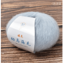 Hilo de lana finamente hilado, 25 g, suave y duradero, compatible con ganchillo/tejido, azul claro, 2 unidades.