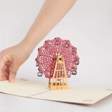 Carte de Saint-Valentin en forme de grande roue pop-up, carte de vœux romantique 3D, souvenir pliable pour couples et enfants – Compatible avec