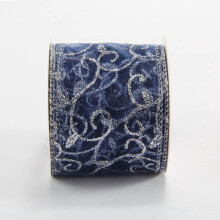 Nastro a rete metallica blu navy da 6,3 cm per albero di Natale, ghirlande, festoni, regali e decorazioni per la casa – 10 iarde