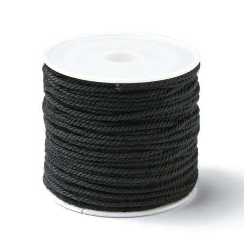Snáithe Braid Cadáis le Spól Babhta Dubh 1.2mm 21.87 Slat (20m) / Rolla