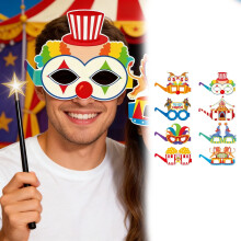 Lunettes en papier pour carnaval (lot de 8) – Lunettes festives pour carnaval, cirque et fêtes à thème – Conviennent aux enfants et aux adultes