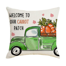 Housse de coussin verte de Pâques, 1 coussin en lin imprimé lapin et fleurs, style nordique, décoration intérieure Amazon
