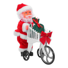 Figurine électrique du Père Noël grimpante avec sac, musicale et animée, compatible avec sapin de Noël intérieur et décorations de fête