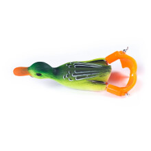2 phíosa meall lachan le lián dúbailte silicone iascaireachta bog frog8.5cm11.2g baoite barruisce súile saorga 3D